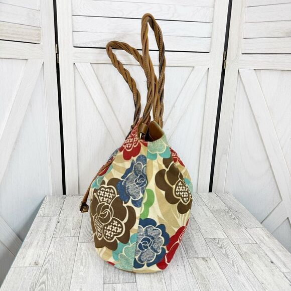 Relic Floral Canvas Hobo Shoulder Bag Ivory Multi Boho Western - Picture 4 of 13